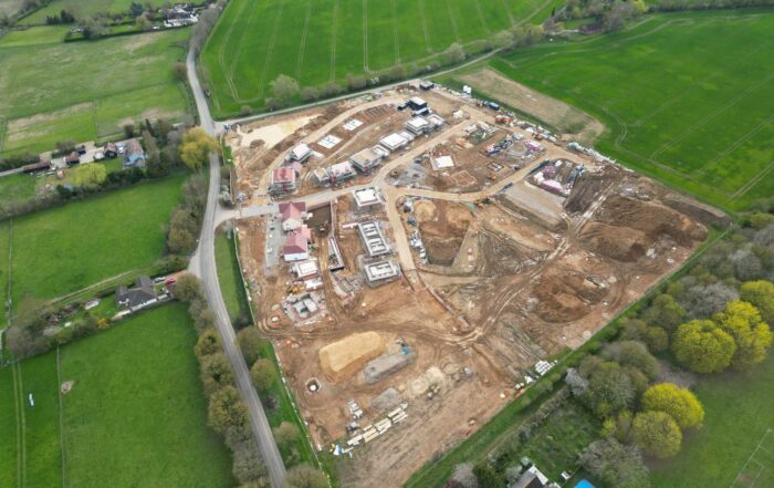 Housing estate under development in an Essex village
