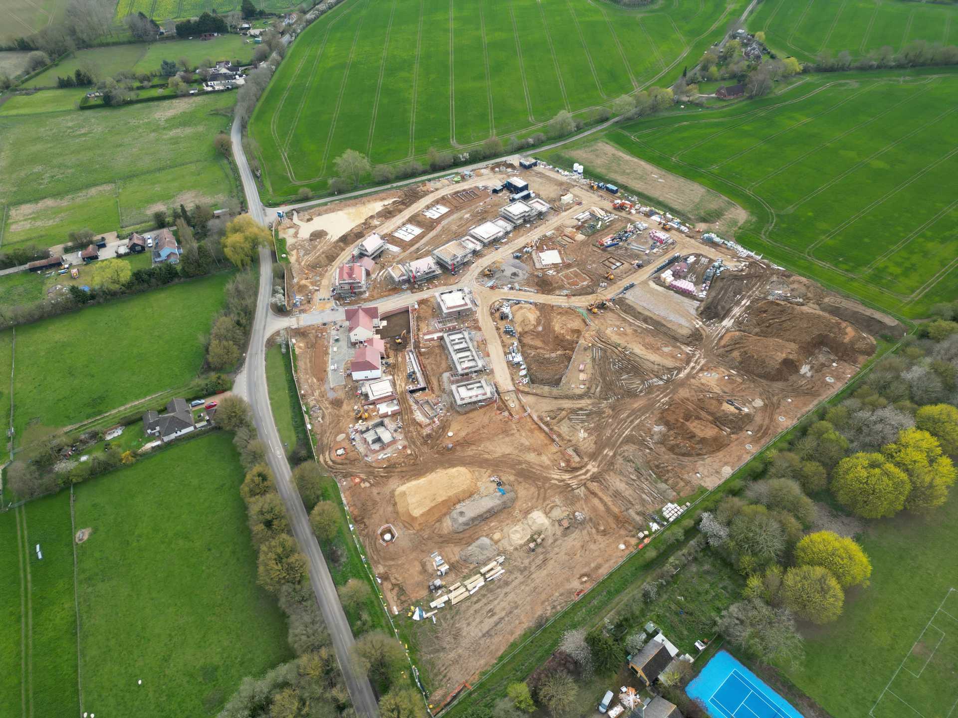 Housing estate under development in an Essex village